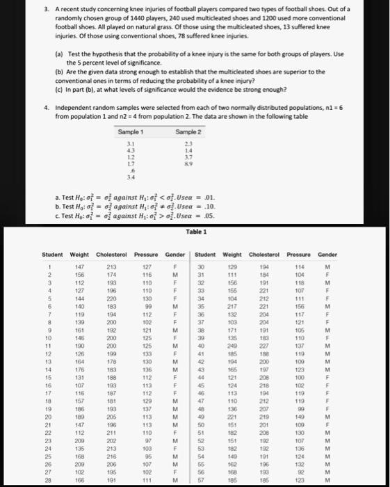 statistical methods questions Q2. Consider a