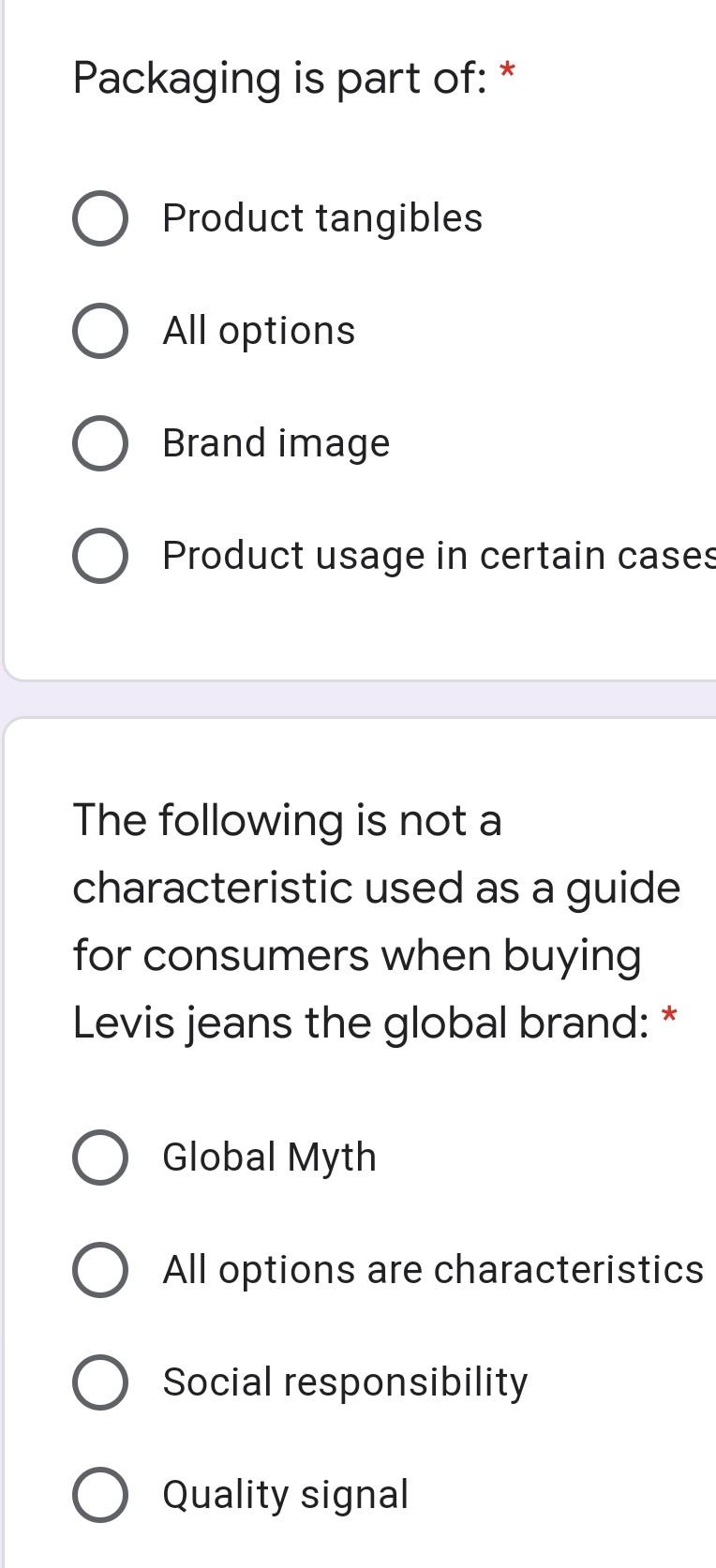 Packaging is part of: * Product tangibles All