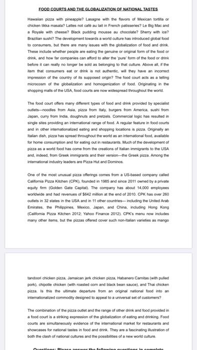 Questions: Please answer the following questions