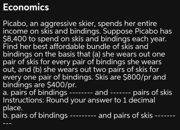 Economics Picabo, an aggressive skier, spends her