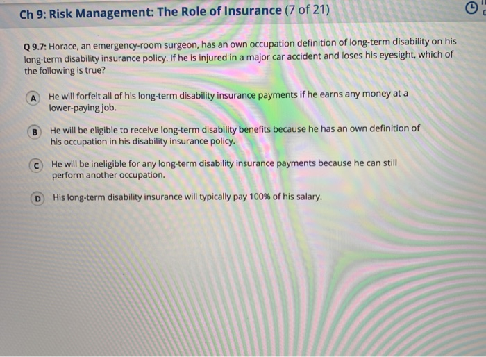 Ch 9: Risk Management: The Role of Insurance (7