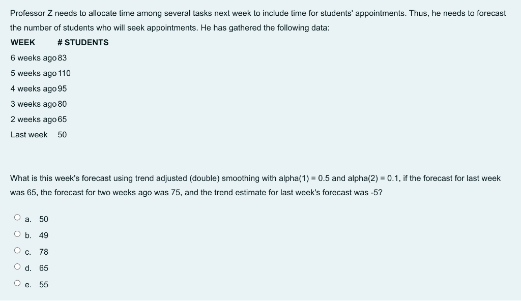 Professor Z needs to allocate time among several