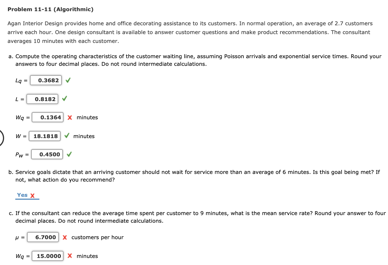 Problem 11-11 (Algorithmic) Agan Interior Design