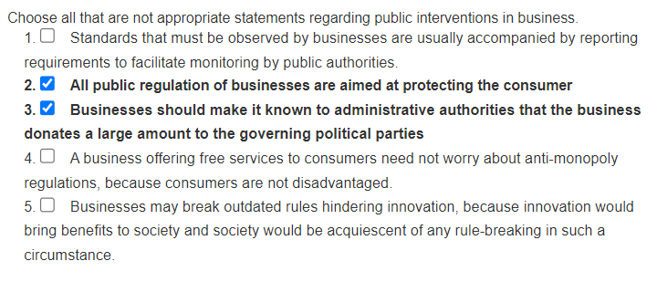 Choose all that are not appropriate statements