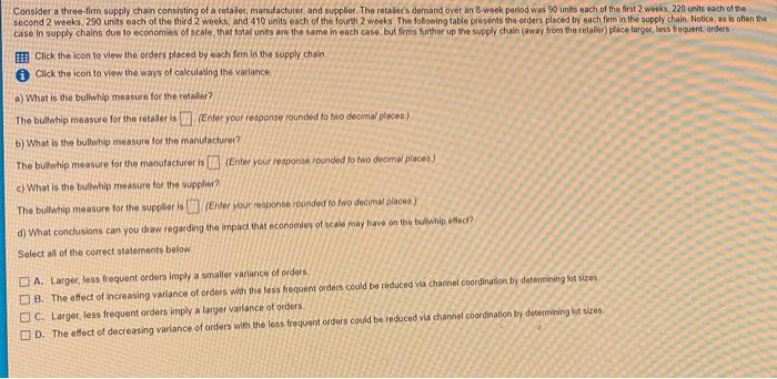 Consider a three-firm supply chain consisting of