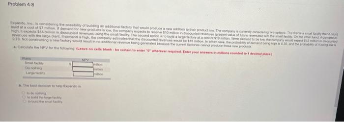 Question of 700 points Problem 4-8 Erano, The
