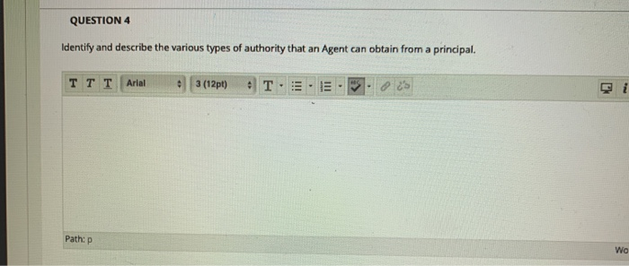 QUESTION 4 Identify and describe the various