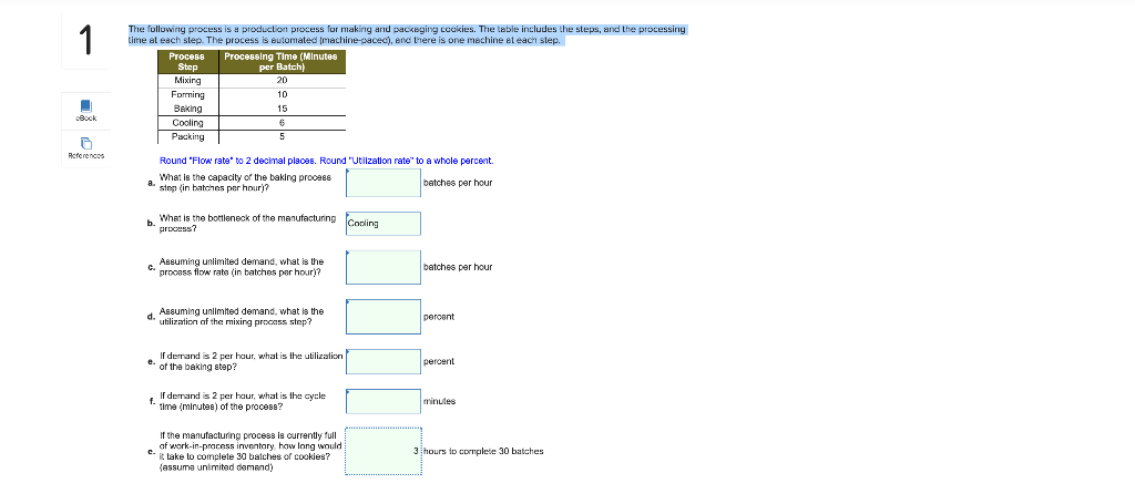 1 The following process is a production process