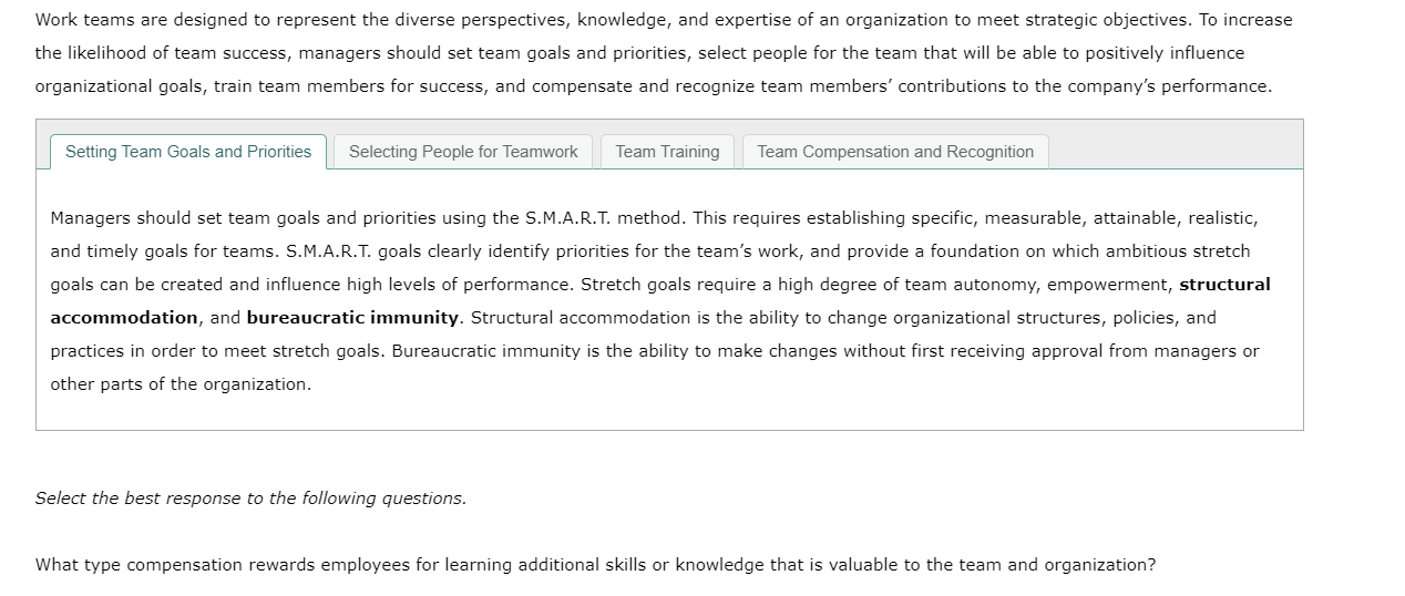 Work teams are designed to represent the diverse