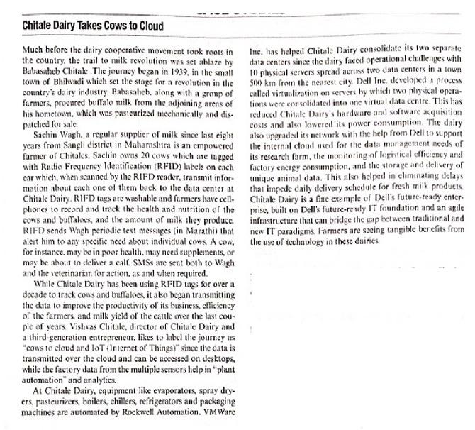 Q5. Based on the given Caselet (Chitale Dairy)