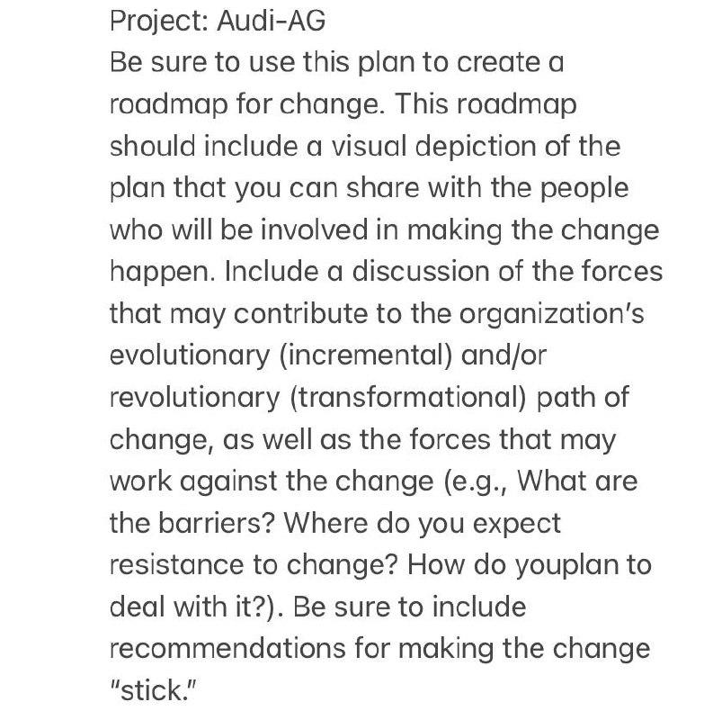Project: Audi-AG Be sure to use this plan to