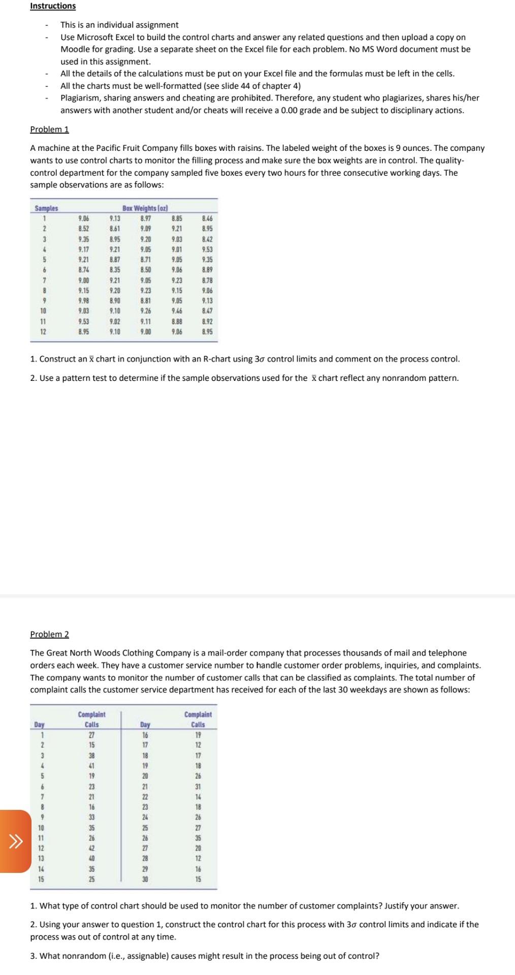Instructions This is an individual assignment Use