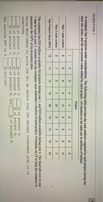 NEED ANSWER ASAP QUESTION 1 A company has 9
