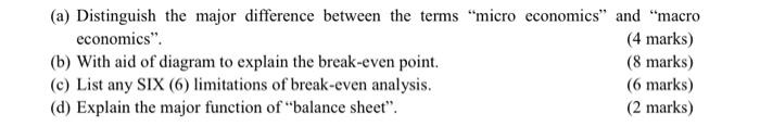 (a) Distinguish the major difference between the