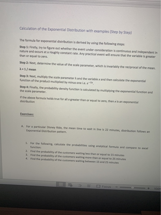 solve it please Calculation of the Exponential