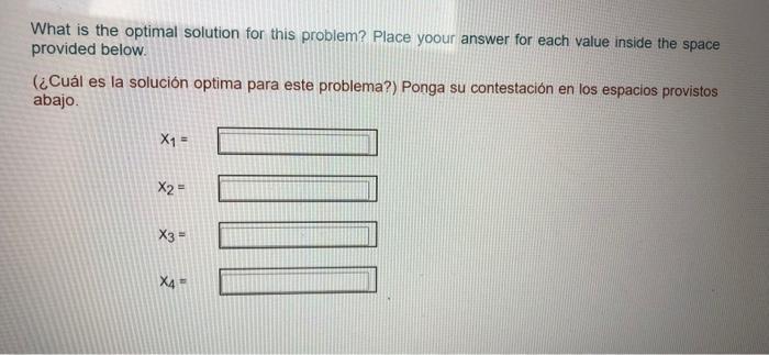 For the formulation shown below calculate the