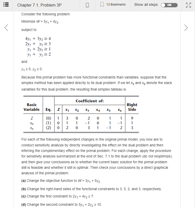 ! 0 13 Bookmarks Show all steps: ON Chapter 7.1,