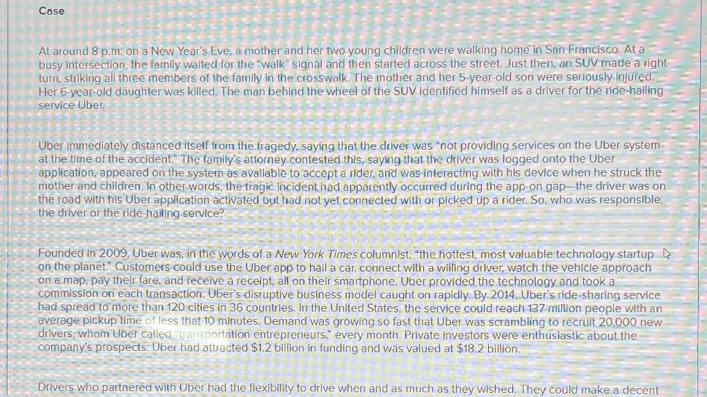 Please answer these 3 questions! Thank you Case