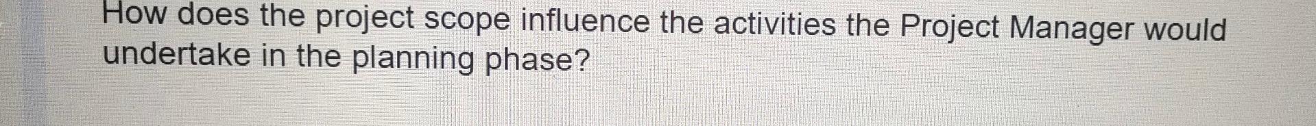 Question 12 (1 point) A project proceeds through