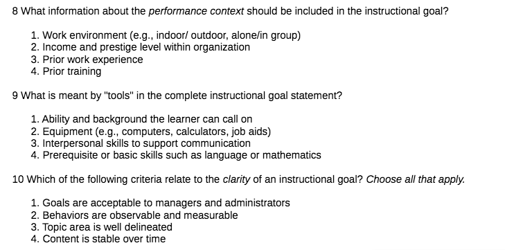 8 What information about the performance context
