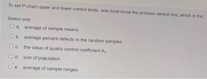 To set P-chart upper and lower control limits,