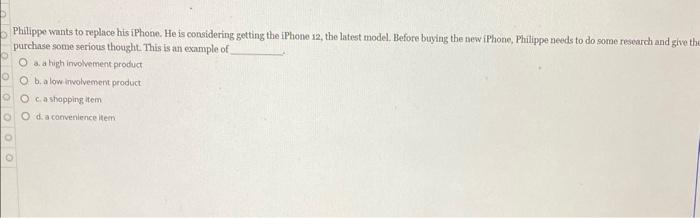 please answer all For products, the marketer just