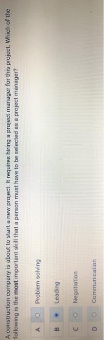 A construction company is about to start a new