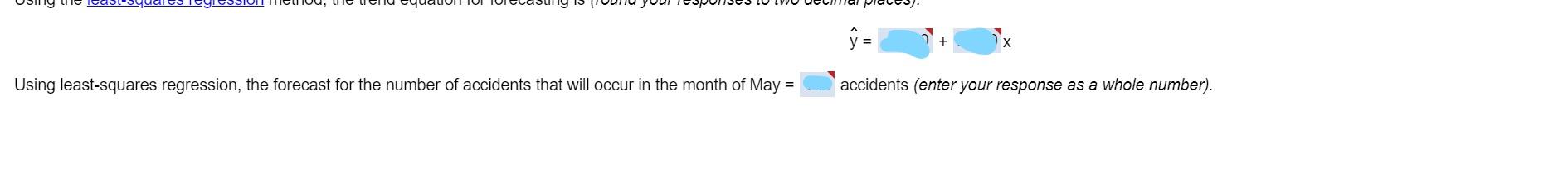 The following gives the number of accidents that