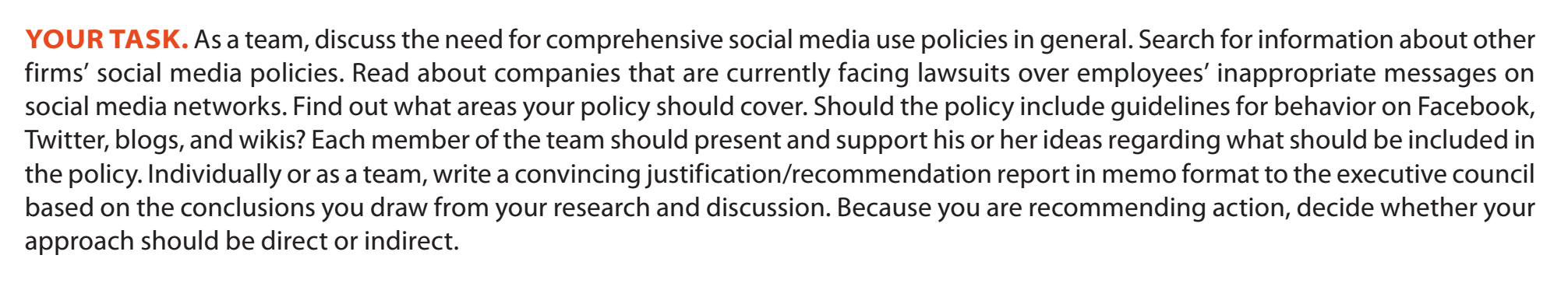 9.8 Justification/Recommendation Report: