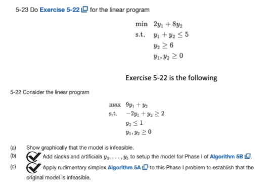 5-23 Do Exercise 5-22 for the linear program min