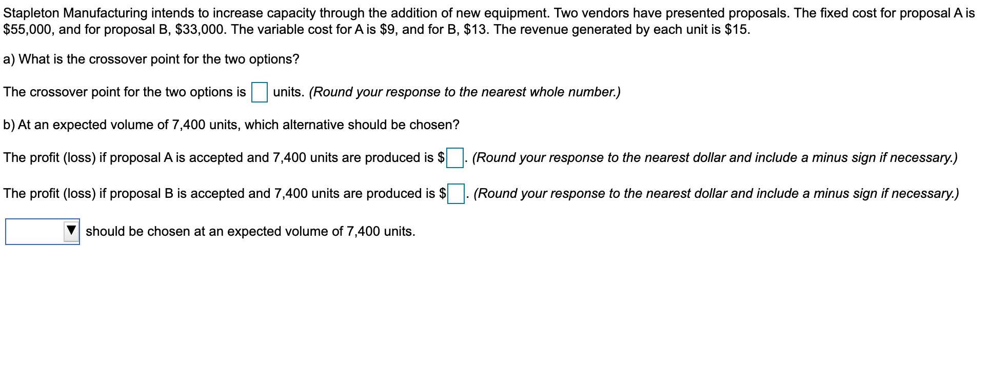 Stapleton Manufacturing intends to increase