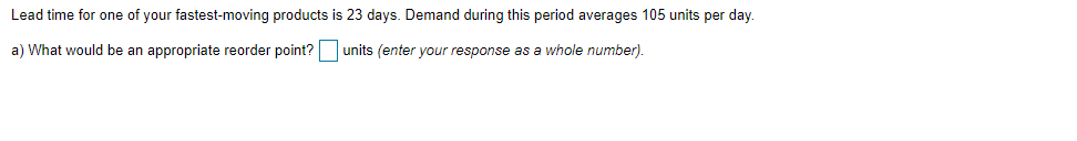 Lead time for one of your fastest-moving products