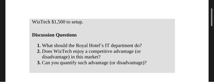 MINICASE: Consulting for the Royal Hotel The