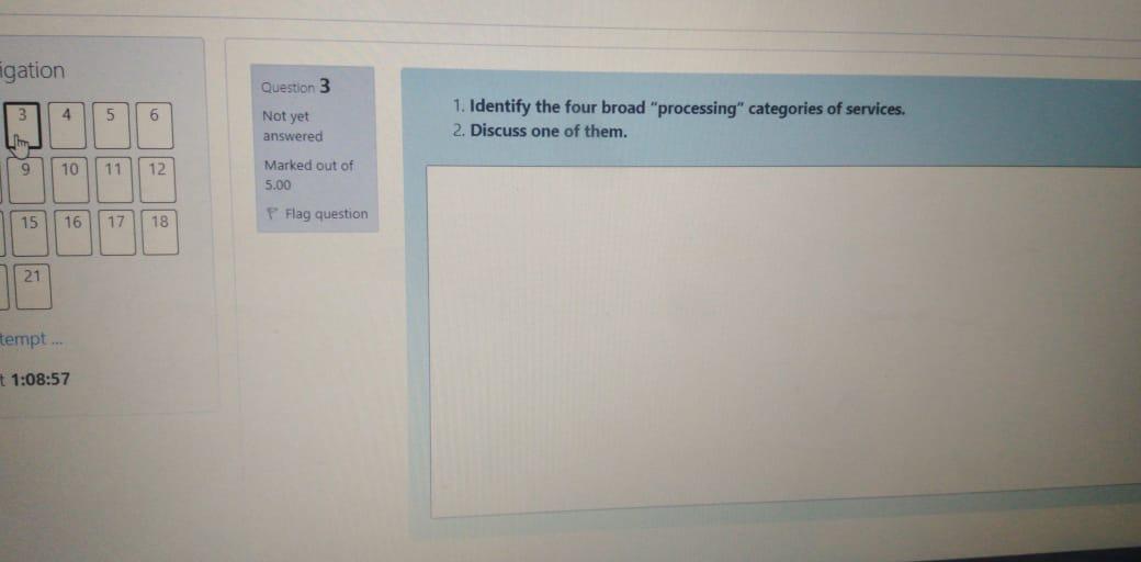 igation Question 3 3 4 5 6 Not yet 1. Identify