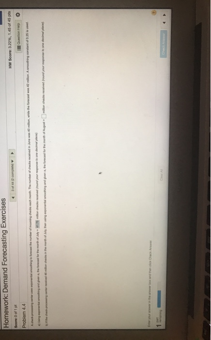 A check-processing center uses exponential