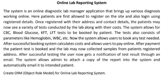 Online Lab Reporting System The system is an