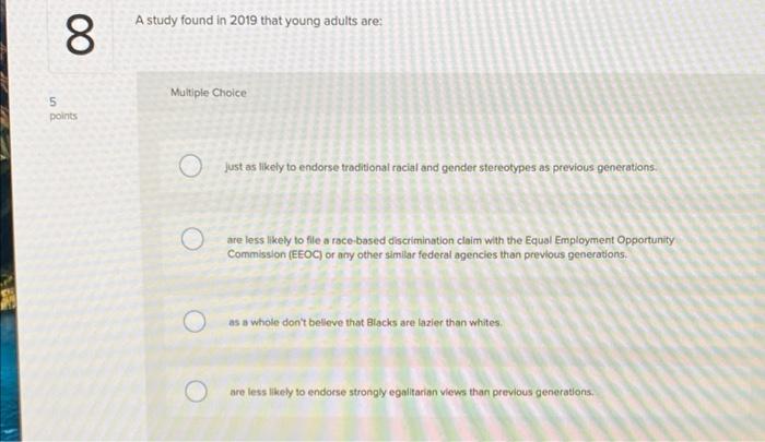 I know there is 5 question but I only have one