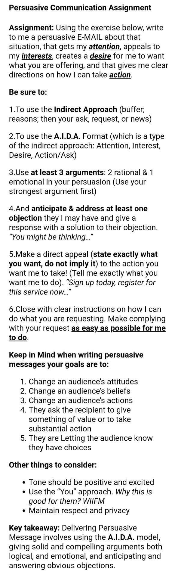 Persuasive Communication Assignment Assignment: