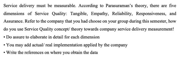 please prove a clear and complete answer Service
