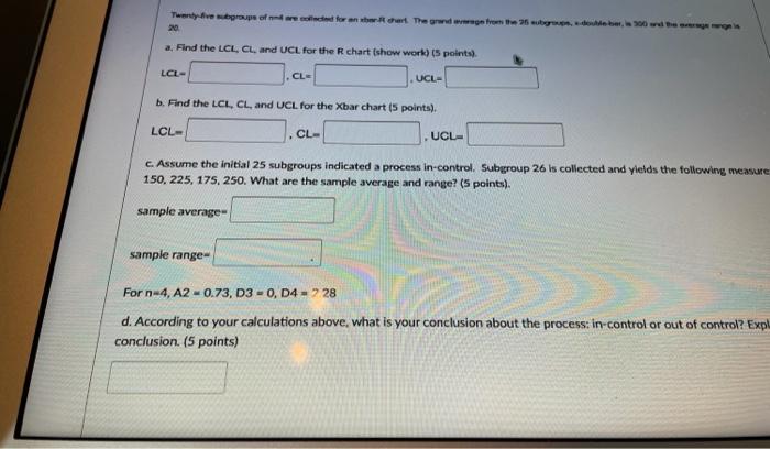 Quality Management. R chart and x bar chart.