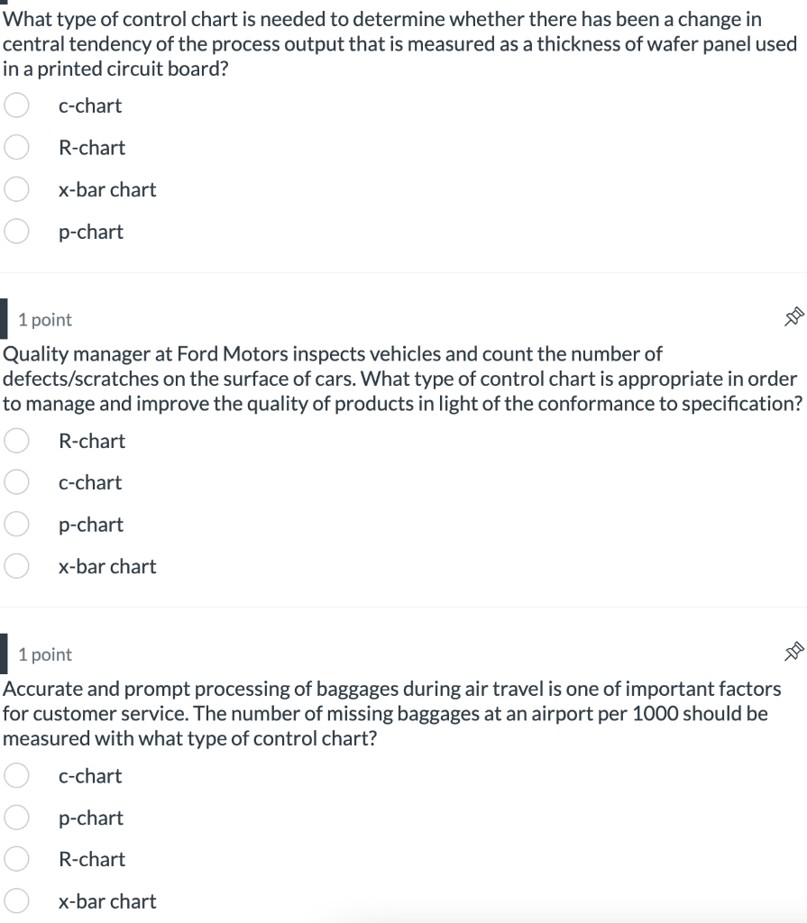 What type of control chart is needed to determine