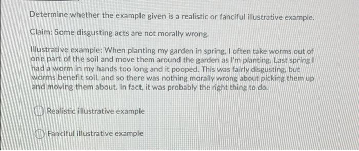 Determine whether the example given is a