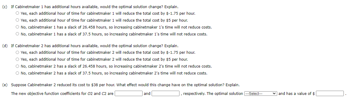 A linear programming computer package is needed.