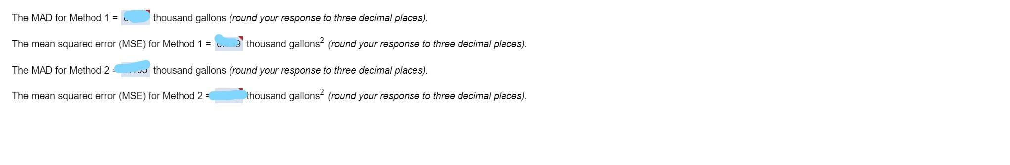 Following are two weekly forecasts made by two