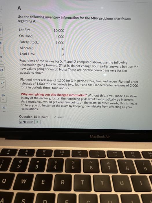 please answer all questions they are one problem!