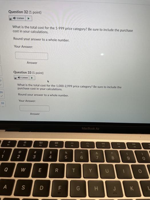 please answer all questions they are one problem!