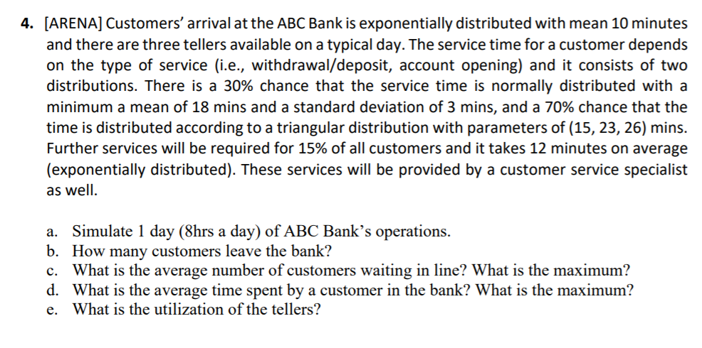 USE ARENA SOFTWARE or please do not answer. 4.