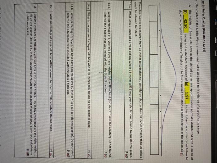 art 3: Roller Coaster (Questions 12-16) roller