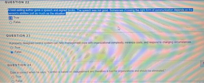 QUESTION 22 A best-selling author gave a speech