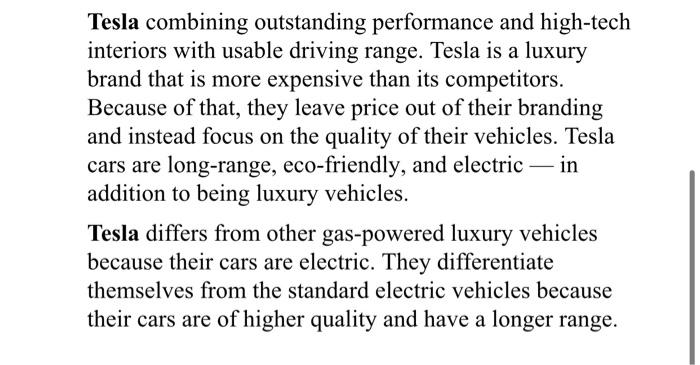 Tesla combining outstanding performance and